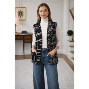 ChrisTriola Women Open Knit Vest Sweater Handmade sz M Boho Whimsigoth Grunge